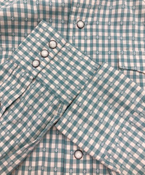 POLO COUNTRY（ポロカントリー）POLO COUNTRY (ポロカントリー) 小紋ウエスタンチェックシャツ グリーン サイズ:Ⅿの古着・服飾アイテム