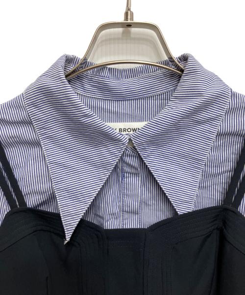 Lily Brown（リリーブラウン）Lily Brown (リリーブラウン) シャツコンビワンピース ネイビー サイズ:ONEの古着・服飾アイテム