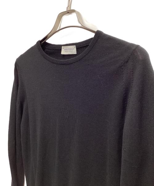 JOHN SMEDLEY（ジョンスメドレー）JOHN SMEDLEY (ジョンスメドレー) メリノウールクルーネックニット ブラック サイズ:Sの古着・服飾アイテム