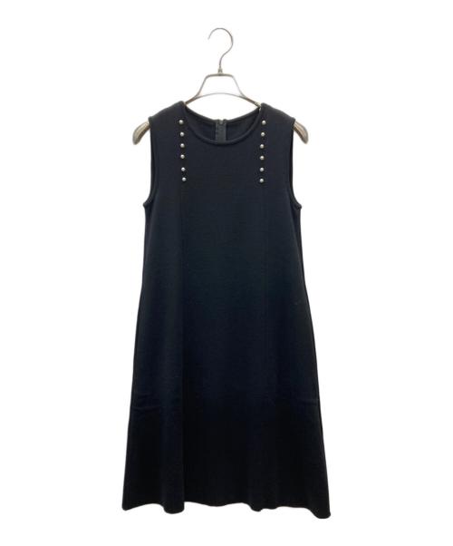 FOXEY（フォクシー）FOXEY (フォクシー) パールニットノースリーブワンピース ブラック サイズ:38の古着・服飾アイテム