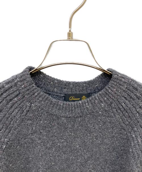DRAWER（ドゥロワー）DRAWER (ドゥロワー) WINTER1 ラメ5ゲージクルーネックニット グレー サイズ:1の古着・服飾アイテム
