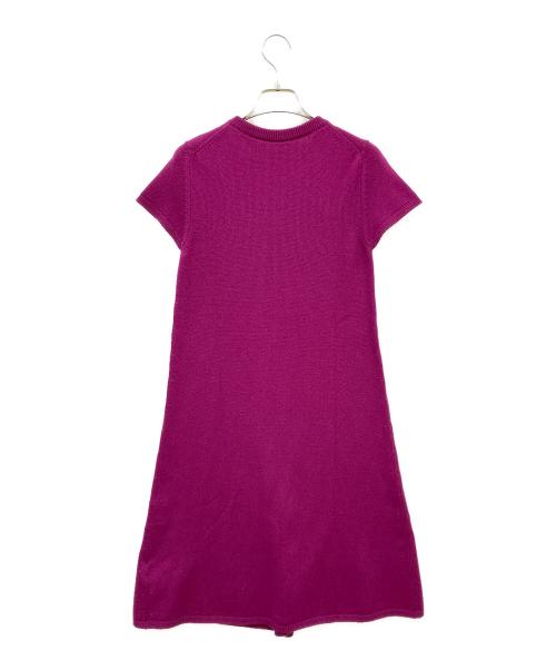 HERMES（エルメス）HERMES (エルメス) Hロゴ金具カシミヤニットワンピース パープル サイズ:34の古着・服飾アイテム