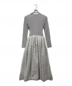 ELENDEEKエレンディーク）の古着「マテリアルドッキングニットワンピース」｜グレー