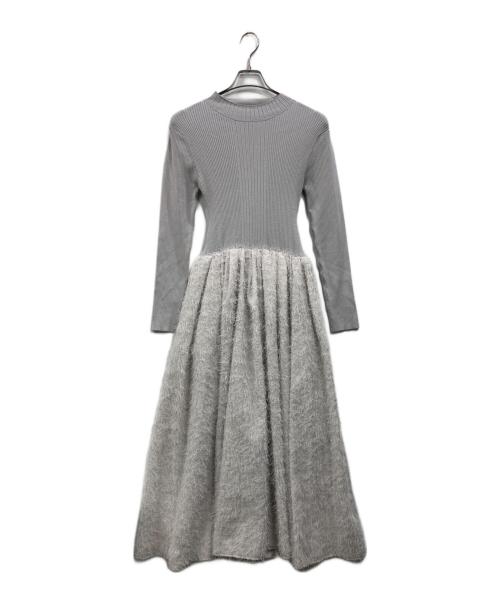 ELENDEEK（エレンディーク）ELENDEEK (エレンディーク) マテリアルドッキングニットワンピース グレー サイズ:2の古着・服飾アイテム