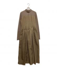 ELENDEEK（エレンディーク）の古着「シアードッキングギャザーワンピース」｜ブラウン