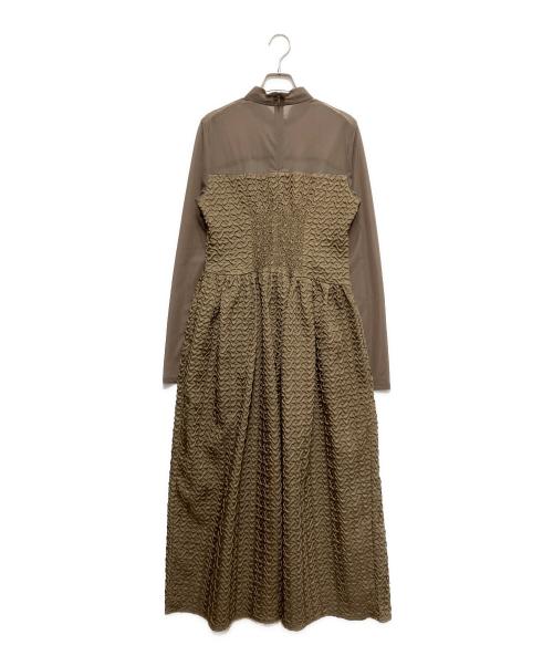 ELENDEEK（エレンディーク）ELENDEEK (エレンディーク) シアードッキングギャザーワンピース ブラウン サイズ:2の古着・服飾アイテム