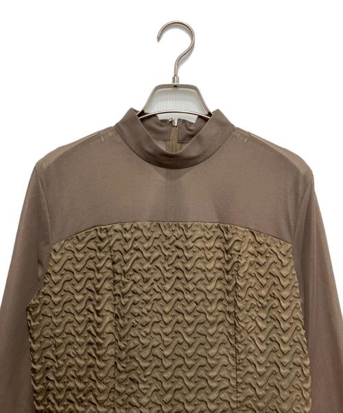 ELENDEEK（エレンディーク）ELENDEEK (エレンディーク) シアードッキングギャザーワンピース ブラウン サイズ:2の古着・服飾アイテム