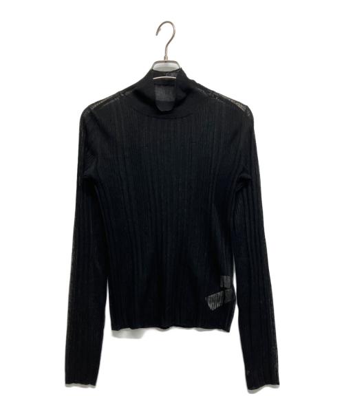 ELENDEEK（エレンディーク）ELENDEEK (エレンディーク) ハイネックシアーリブニット ブラック サイズ:Freeの古着・服飾アイテム
