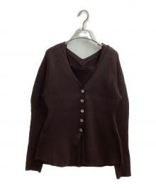 ELENDEEK（エレンディーク）の古着「SILHOUETTE ENSEMBLE KT / シルエットアンサンブルニット」｜ブラウン