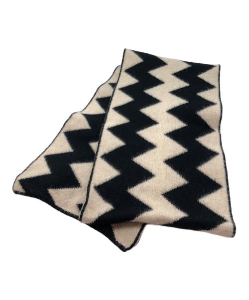 Jo Gordon（ジョーゴードン）Jo Gordon (ジョーゴードン) ウールマフラー ブラック×ベージュ 未使用品の古着・服飾アイテム