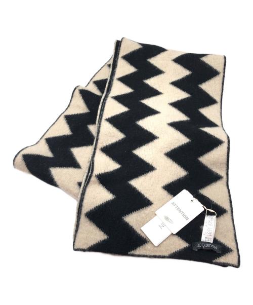 Jo Gordon（ジョーゴードン）Jo Gordon (ジョーゴードン) ウールマフラー ブラック×ベージュ 未使用品の古着・服飾アイテム