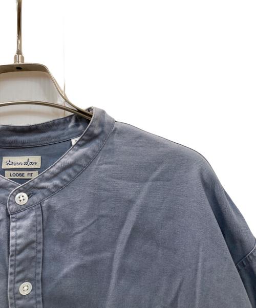 STEVEN ALAN（スティーブンアラン）STEVEN ALAN (スティーブンアラン) SOKTAS/TWILL BAND COLLAR SHIRT-LOOSE ブルー サイズ:XLの古着・服飾アイテム