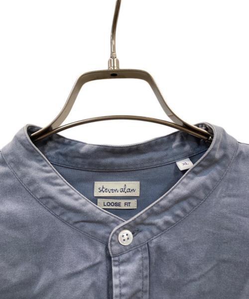 STEVEN ALAN（スティーブンアラン）STEVEN ALAN (スティーブンアラン) SOKTAS/TWILL BAND COLLAR SHIRT-LOOSE ブルー サイズ:XLの古着・服飾アイテム