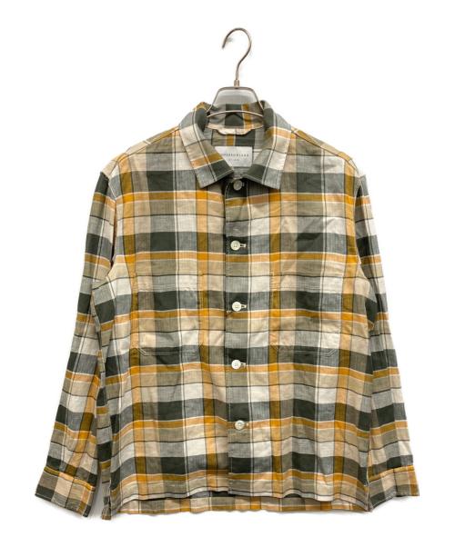 TOMORROW LAND（トゥモローランド）TOMORROW LAND (トゥモローランド) コットンリネン マドラスチェック×ヘリンボーン シャツブルゾン ベージュ サイズ:M 未使用品の古着・服飾アイテム