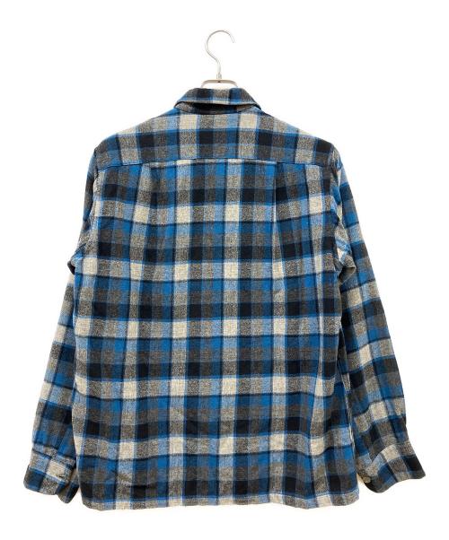 PENDLETON（ペンドルトン）PENDLETON (ペンドルトン) 50'S ウールオンブレチェックシャツ ブルー サイズ:Mの古着・服飾アイテム