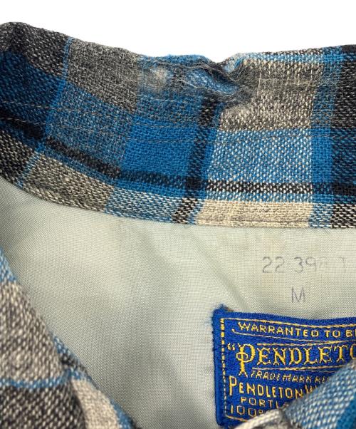 PENDLETON（ペンドルトン）PENDLETON (ペンドルトン) 50'S ウールオンブレチェックシャツ ブルー サイズ:Mの古着・服飾アイテム