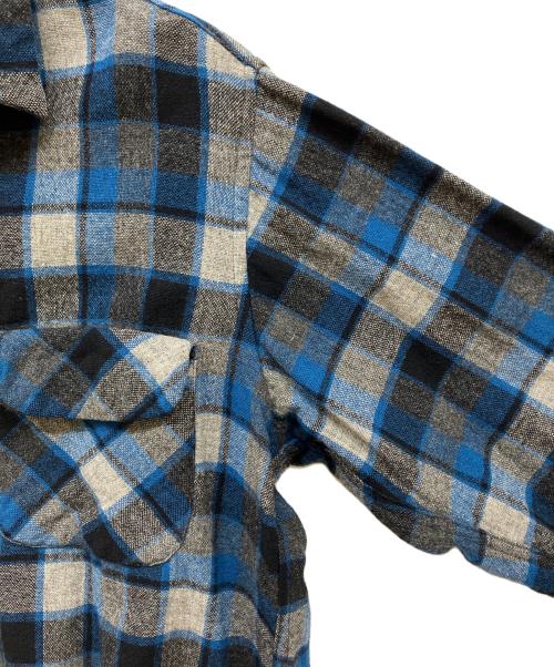 PENDLETON（ペンドルトン）PENDLETON (ペンドルトン) 50'S ウールオンブレチェックシャツ ブルー サイズ:Mの古着・服飾アイテム