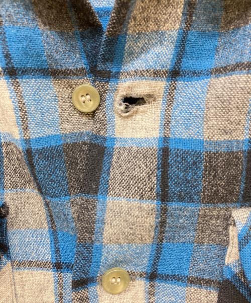 PENDLETON（ペンドルトン）PENDLETON (ペンドルトン) 50'S ウールオンブレチェックシャツ ブルー サイズ:Mの古着・服飾アイテム