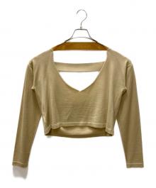 TAN（タン）の古着「COMBINATION KNITTED TOPS」｜ベージュ×グレー