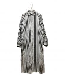 ticca（ティッカ）の古着「シャツドレス/ストライプワンピース」｜ホワイト