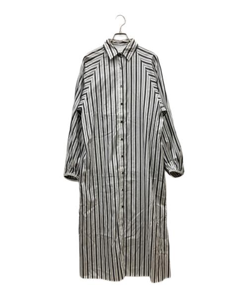 ticca（ティッカ）ticca (ティッカ) シャツドレス/ストライプワンピース ホワイト サイズ:Freeの古着・服飾アイテム