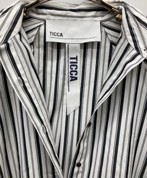 ticca（ティッカ）ticca (ティッカ) シャツドレス/ストライプワンピース ホワイト サイズ:Freeの古着・服飾アイテム