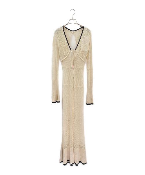 FETICO（フェティコ）FETICO (フェティコ) LACE KNIT MAXI CARDIGAN ベージュ サイズ:1の古着・服飾アイテム