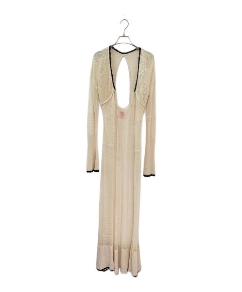 FETICO（フェティコ）FETICO (フェティコ) LACE KNIT MAXI CARDIGAN ベージュ サイズ:1の古着・服飾アイテム