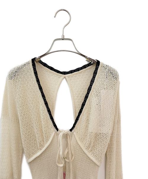 FETICO（フェティコ）FETICO (フェティコ) LACE KNIT MAXI CARDIGAN ベージュ サイズ:1の古着・服飾アイテム