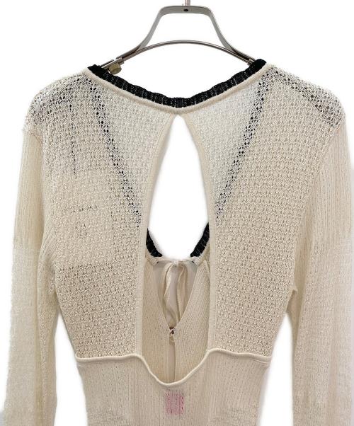 FETICO（フェティコ）FETICO (フェティコ) LACE KNIT MAXI CARDIGAN ベージュ サイズ:1の古着・服飾アイテム
