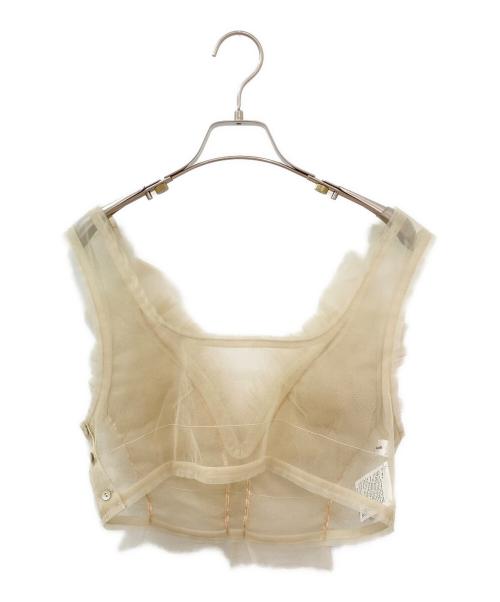 Chika Kisada（チカ キサダ）Chika Kisada (チカ キサダ) Tulle Tank top ベージュ サイズ:1の古着・服飾アイテム