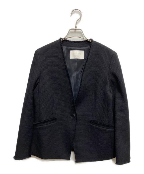 BALLSEY（ボールジィ）BALLSEY (ボールジィ) グラニーツイード Vカラージャケット ブラック サイズ:36の古着・服飾アイテム