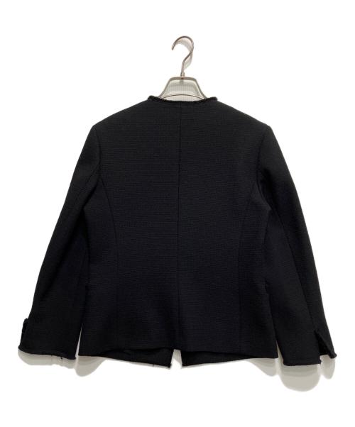 BALLSEY（ボールジィ）BALLSEY (ボールジィ) グラニーツイード Vカラージャケット ブラック サイズ:36の古着・服飾アイテム