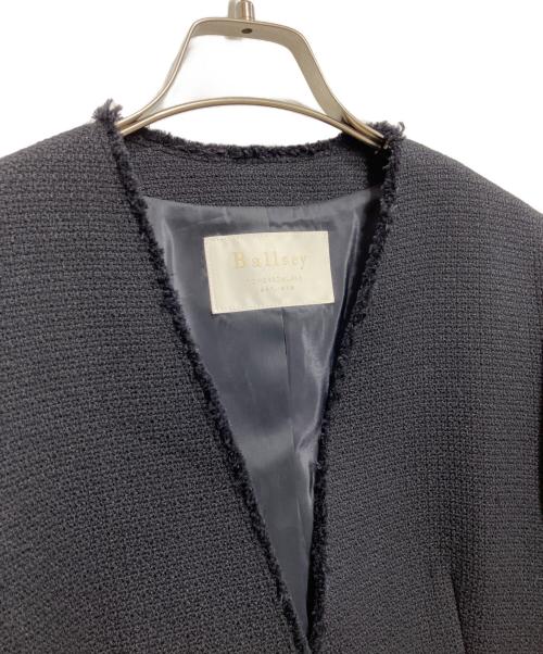 BALLSEY（ボールジィ）BALLSEY (ボールジィ) グラニーツイード Vカラージャケット ブラック サイズ:36の古着・服飾アイテム