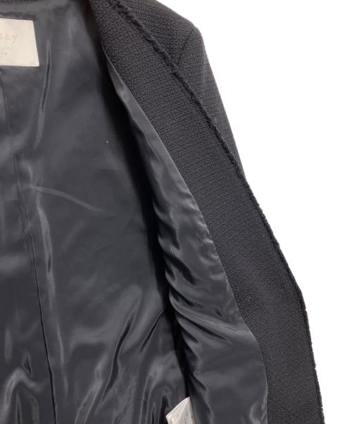 BALLSEY（ボールジィ）BALLSEY (ボールジィ) グラニーツイード Vカラージャケット ブラック サイズ:36の古着・服飾アイテム