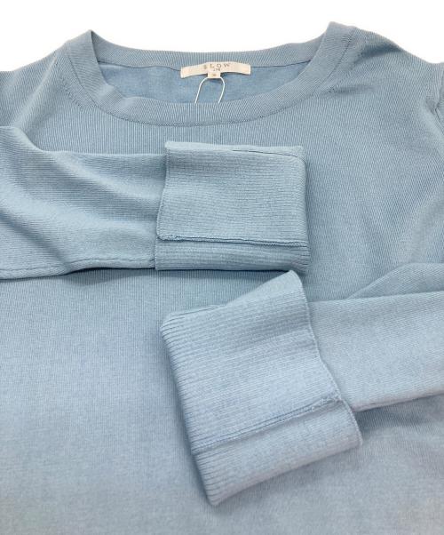 SLOW（スロウ）SLOW (スロウ) ニットワンピース ブルー サイズ:38 未使用品の古着・服飾アイテム