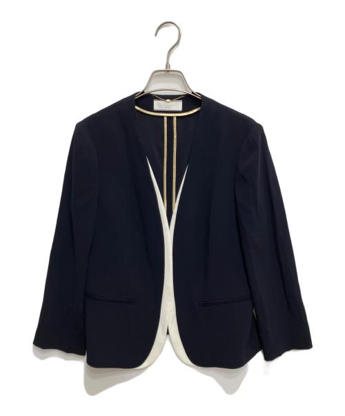 Decade BEIGE（ディケイドベイジ）DECADE BEIGE (ディケイドベイジ) CINDY / ダブルカラージャケット ネイビー サイズ:6の古着・服飾アイテム