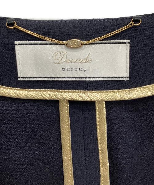 Decade BEIGE（ディケイドベイジ）DECADE BEIGE (ディケイドベイジ) CINDY / ダブルカラージャケット ネイビー サイズ:6の古着・服飾アイテム