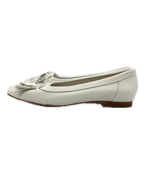 Le Talon（ル タロン）Le Talon (ル タロン) レザーキルトタッセルフラット ホワイト サイズ:SIZE 25cmの古着・服飾アイテム