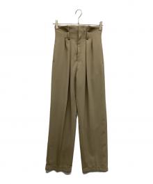 Ameri（アメリ）の古着「MEDI 2TUCK HIGH WAIST PANTS」｜グレージュ