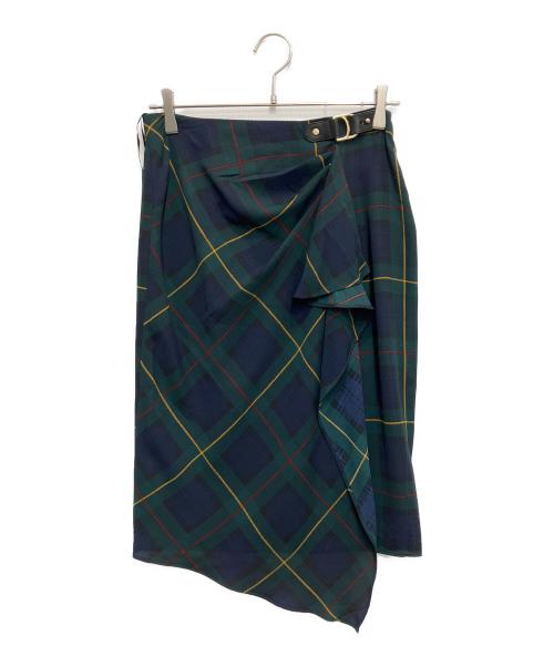 LAUREN RALPH LAUREN（ローレンラルフローレン）LAUREN RALPH LAUREN (ローレンラルフローレン) チェックスカート グリーン サイズ:2 未使用品の古着・服飾アイテム