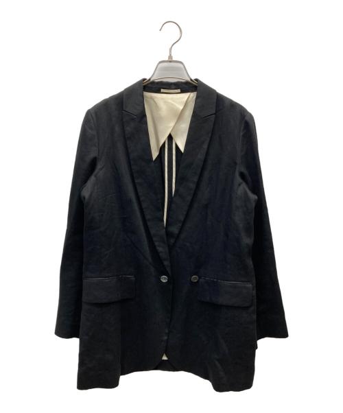 STUMBLY（スタンブリ―）STUMBLY (スタンブリ―) リネンテーラードジャケット ブラック サイズ:38の古着・服飾アイテム