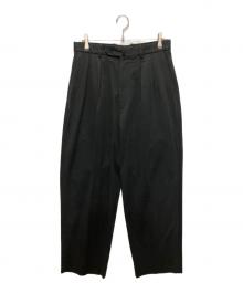 STEVEN ALAN（スティーブンアラン）の古着「グレースツイルインツープリーツドレストラウザーズ」｜ブラック