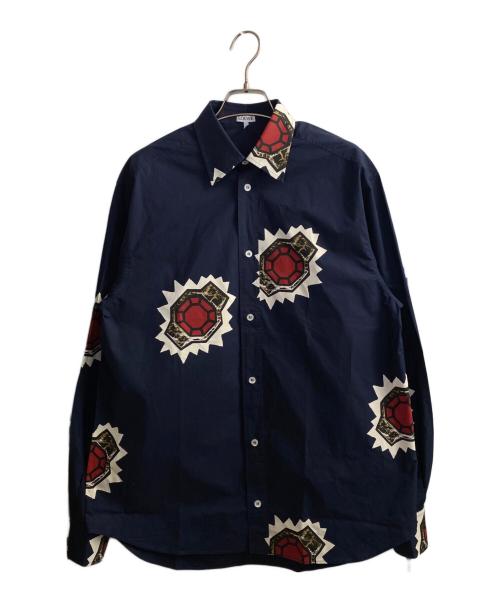 LOEWE（ロエベ）LOEWE (ロエベ) 21AW リングプリントシャツ ネイビー サイズ:37の古着・服飾アイテム