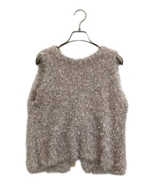 ARPEGE STORY（アルページュストーリー）ARPEGE STORY (アルページュストーリー) ベロアリボンニットベスト ベージュ サイズ:2の古着・服飾アイテム