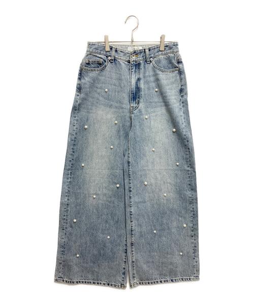 ARPEGE STORY（アルページュストーリー）ARPEGE STORY (アルページュストーリー) パール付きローウエストデニムパンツ ブルー サイズ:2の古着・服飾アイテム