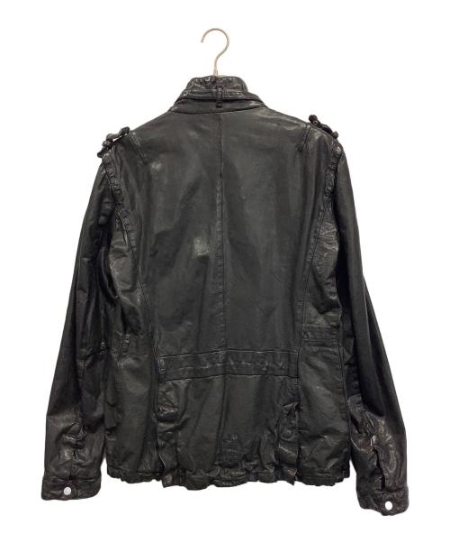 NEIL BARRETT（ニールバレット）NEIL BARRETT (ニールバレット) シワ加工 マルチポケットレザージャケット ブラック サイズ:Mの古着・服飾アイテム