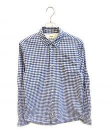 Acne studios（アクネ ストゥディオス）の古着「ギンガムチェック ボタンダウンシャツ　21Y166」｜ブルー