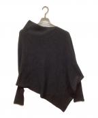 JAKI LONDONジャキロンドン）の古着「アシンメトリー ドレープ ニット」｜ブラック