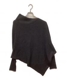 JAKI LONDON（ジャキロンドン）の古着「アシンメトリー ドレープ ニット」｜ブラック